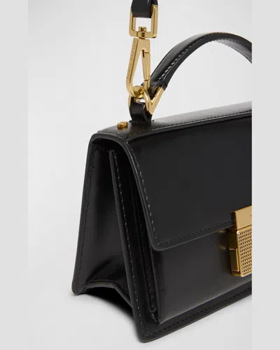 Golden Goose Venice Small Bag In Black Palmellate Leather And Gold Details In Black