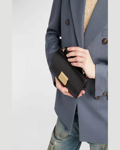 Golden Goose Venice Small Bag In Black Palmellate Leather And Gold Details In Black