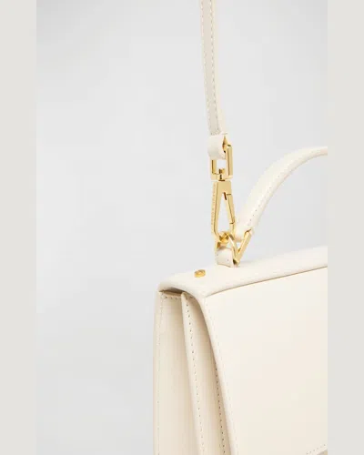 Golden Goose 'venezia' White Handbag With Lettering Logo And Clasp Closure In Leather Woman In White