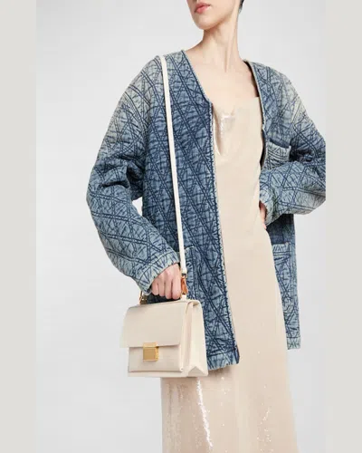 Golden Goose 'venezia' White Handbag With Lettering Logo And Clasp Closure In Leather Woman In White