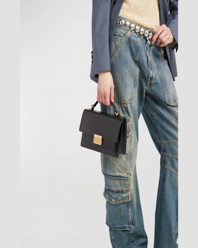 Golden Goose Venezia Bag Palmellato Leather Body Gold Metal Details Bags In Black