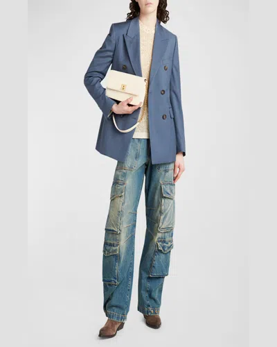 Golden Goose Gioia Flap Leather Shoulder Bag In Buttercream