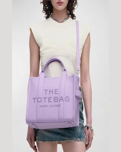 Marc Jacobs The Leather Medium Tote Bag In Purple
