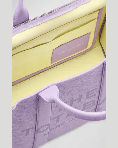 Marc Jacobs The Leather Medium Tote Bag In Purple