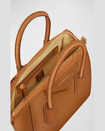Givenchy Antigona Small Top-handle Bag In Shiny Tumbled Leather In Soft Tan