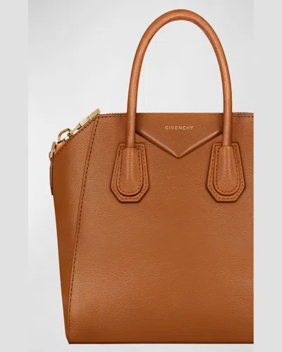 Givenchy Antigona Small Top-handle Bag In Shiny Tumbled Leather In Soft Tan