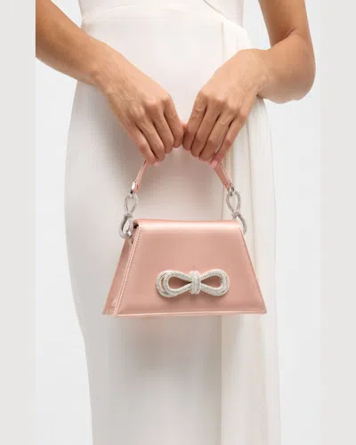 Mach&mach Samantha Bow Satin Top-handle Bag In Nude