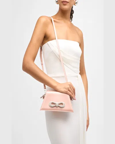 Mach&mach Samantha Bow Satin Top-handle Bag In Nude