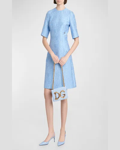 Dolce & Gabbana Dg Girls Flap Boucle Crossbody Bag In Carta Zucchero