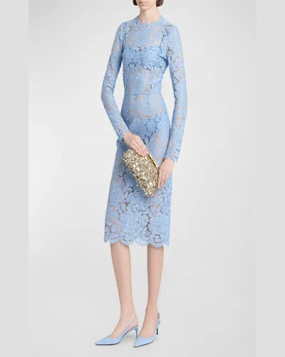 Dolce & Gabbana Marlene Sequined Clutch Bag In Oro