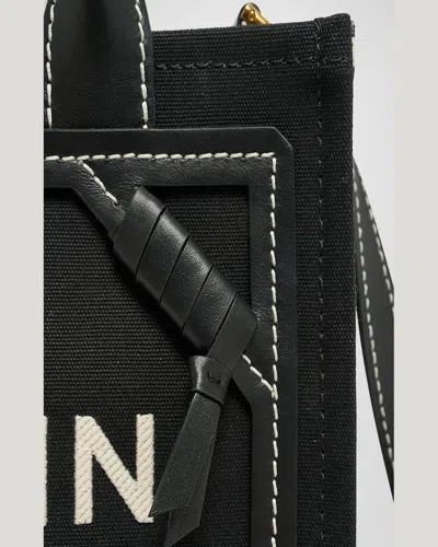 Balmain B Army Small Shopper Tote Bag In Monogram Canvas In Black