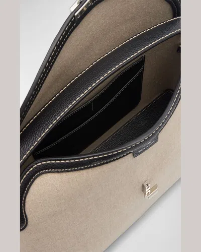 Totême T-lock Canvas Top-handle Bag In Ecru/tan