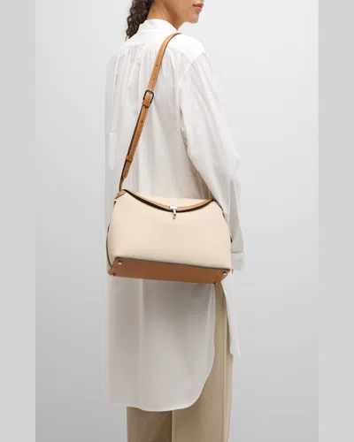 Totême T-lock Canvas Top-handle Bag In Ecru/tan