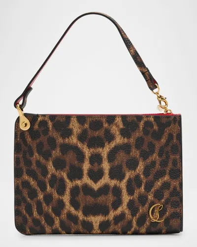 Christian Louboutin Leopard-print Leather Pouch Bag In Leopard