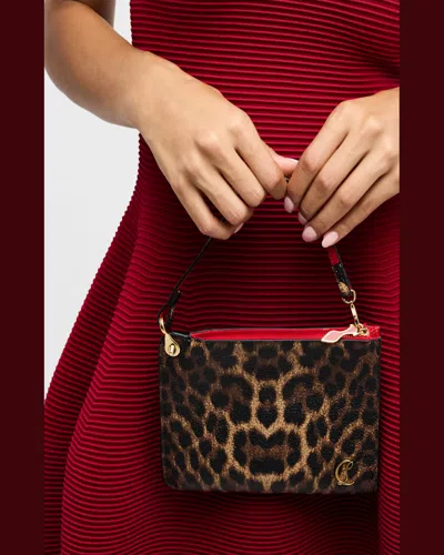 Christian Louboutin Leopard-print Leather Pouch Bag In Leopard