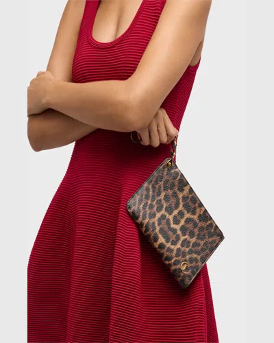 Christian Louboutin Leopard-print Leather Pouch Bag In Leopard