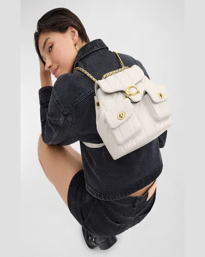 Coach Restored Tabby Backpack With Pillow Quilting In Gold/chalk