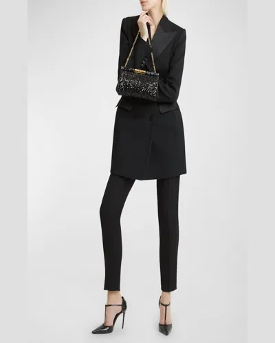 Dolce & Gabbana Medium Marlene Sequined Shoulder Bag In Black