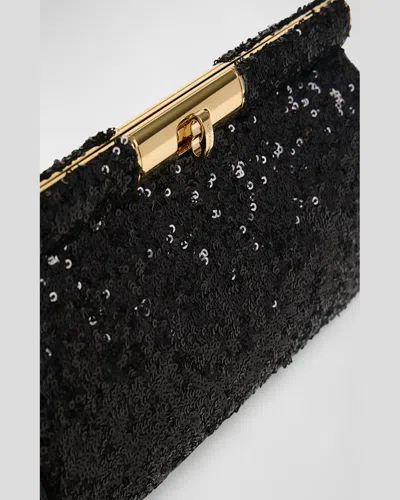 Dolce & Gabbana Medium Marlene Sequined Shoulder Bag In Black