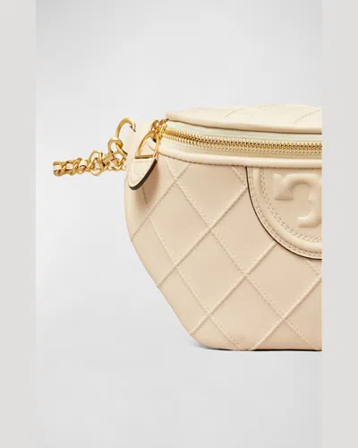 Tory Burch Fleming Convertible Leather Belt Bag In New Cream
