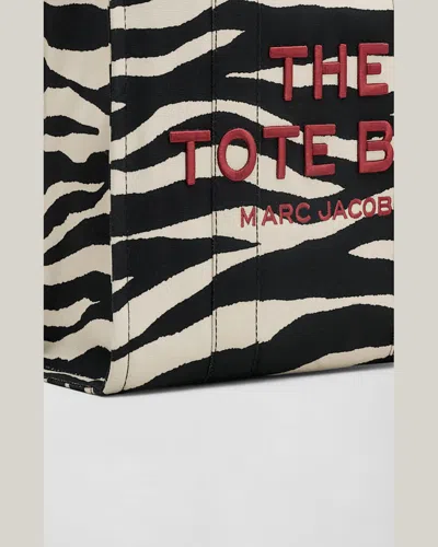 Marc Jacobs The Zebra Canvas Large Tote Bag In Blackwhite