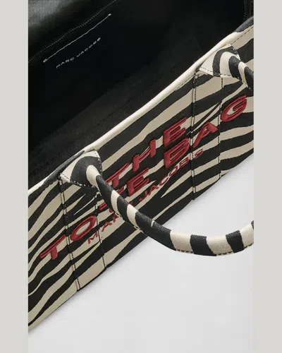 Marc Jacobs The Zebra Canvas Large Tote Bag In Blackwhite