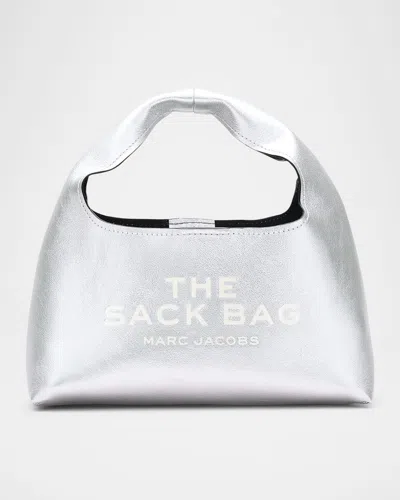 Marc Jacobs The Mini Leather Sack Bag In Silver