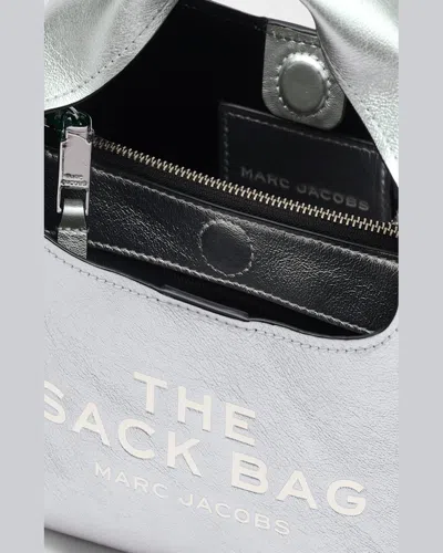 Marc Jacobs The Mini Leather Sack Bag In Silver