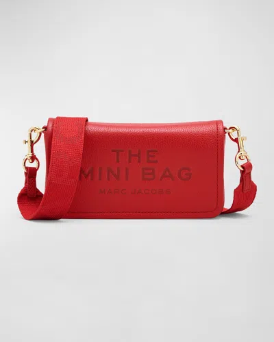 Marc Jacobs Textured Leather Mini Bag With Magnetic Closure In True Red
