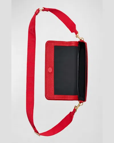 Marc Jacobs Textured Leather Mini Bag With Magnetic Closure In True Red