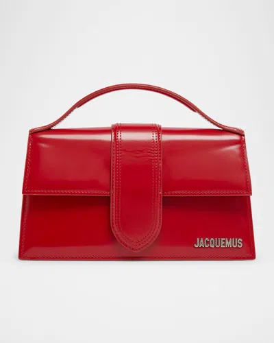 Jacquemus Rectangular Smooth Top Handle Shoulder Bag In Red
