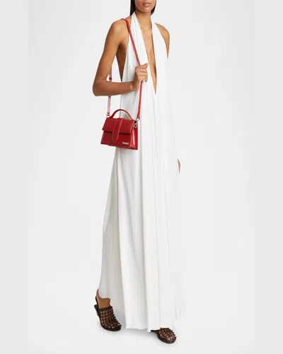 Jacquemus Rectangular Smooth Top Handle Shoulder Bag In Red