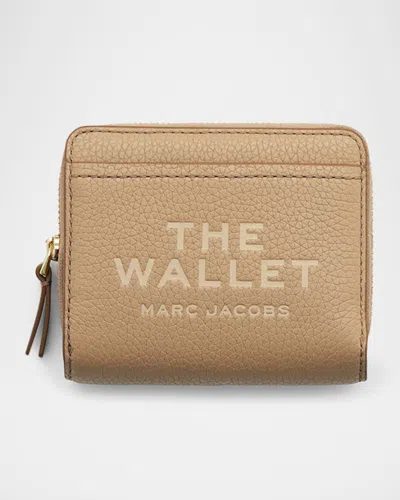 Marc Jacobs Textured Mini Compact Wallet Pockets In Camel