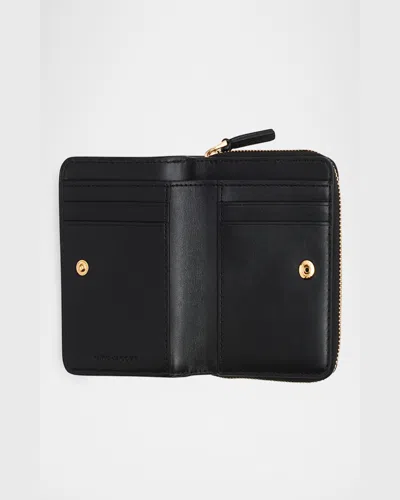 Marc Jacobs Textured Mini Compact Wallet Pockets In Camel