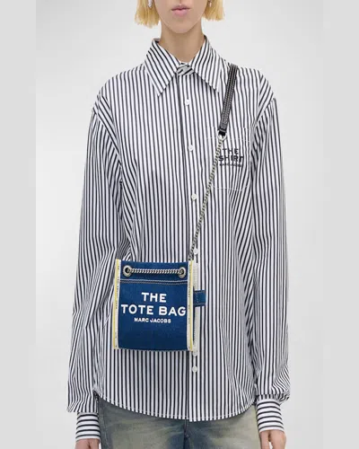 Marc Jacobs The Denim Chain Small Tote Bag In Dark Wash