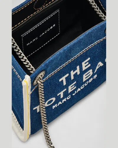 Marc Jacobs The Denim Chain Small Tote Bag In Dark Wash