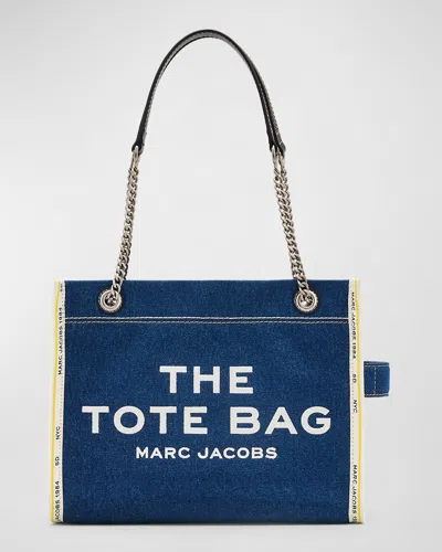Marc Jacobs The Denim Chain Medium Tote Bag In Blue