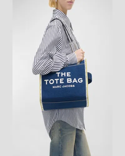 Marc Jacobs The Denim Chain Medium Tote Bag In Blue