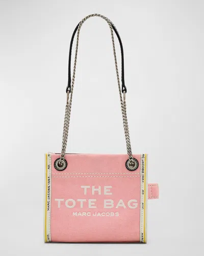 Marc Jacobs "the Denim Chain Crossbody" Tote Bag In Ribbon Pink