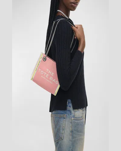 Marc Jacobs "the Denim Chain Crossbody" Tote Bag In Ribbon Pink