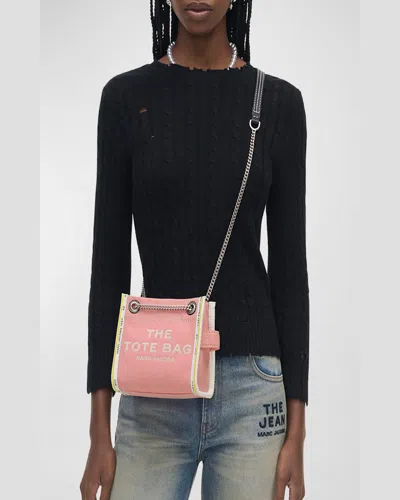 Marc Jacobs "the Denim Chain Crossbody" Tote Bag In Ribbon Pink
