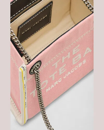 Marc Jacobs "the Denim Chain Crossbody" Tote Bag In Ribbon Pink