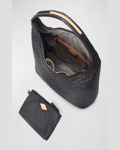 Mz Wallace Large Woven Shoulder Bag In Black