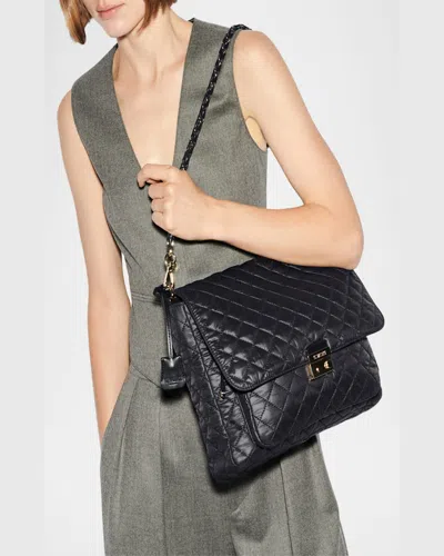 Mz Wallace Crosby Lock Large Quilted Crossbody Bag In Black