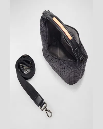 Mz Wallace Mini Woven Top Handle Hobo Bag In Black