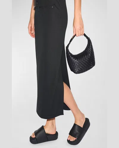 Mz Wallace Mini Woven Top Handle Hobo Bag In Black