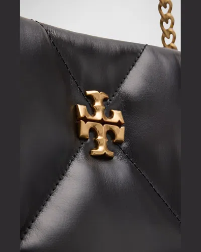 Tory Burch Kira Diamond-quilt Leather Tote Bag In Black