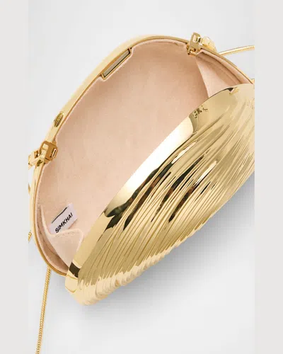 Simkhai Bridget Metal Oyster Shell Clutch In Non Definito