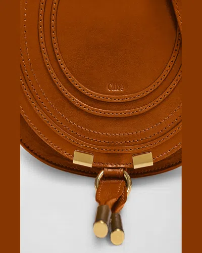 Chloé Marcie Small Crossbody Bag In Shiny Calfskin In Burgundy