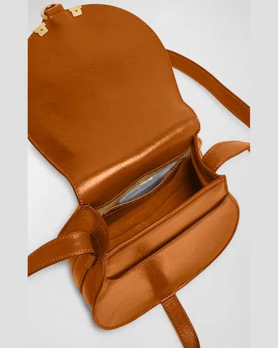 Chloé Marcie Small Crossbody Bag In Shiny Calfskin In Burgundy